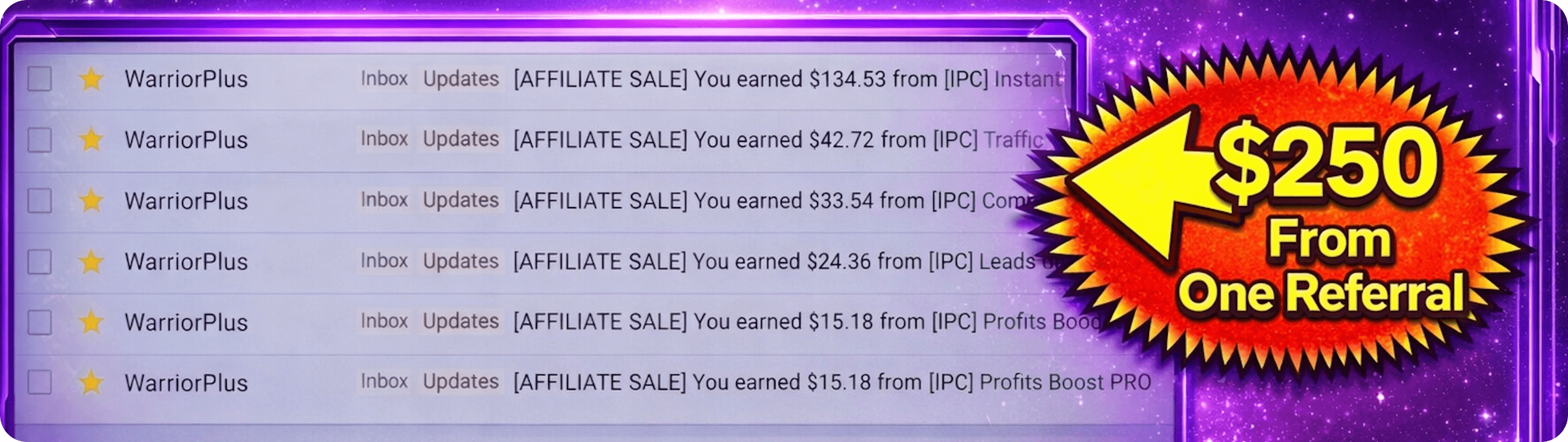 Earn commissions promoting these products